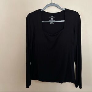 Klassy Network - Black Long Sleeve Square Neck w/ Built in Bra